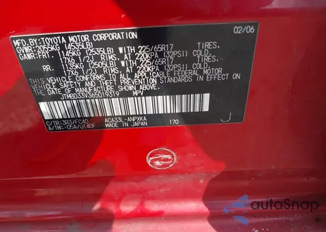 2006 Toyota Rav4 from USA, damaged, VIN JTMBD33V365019319